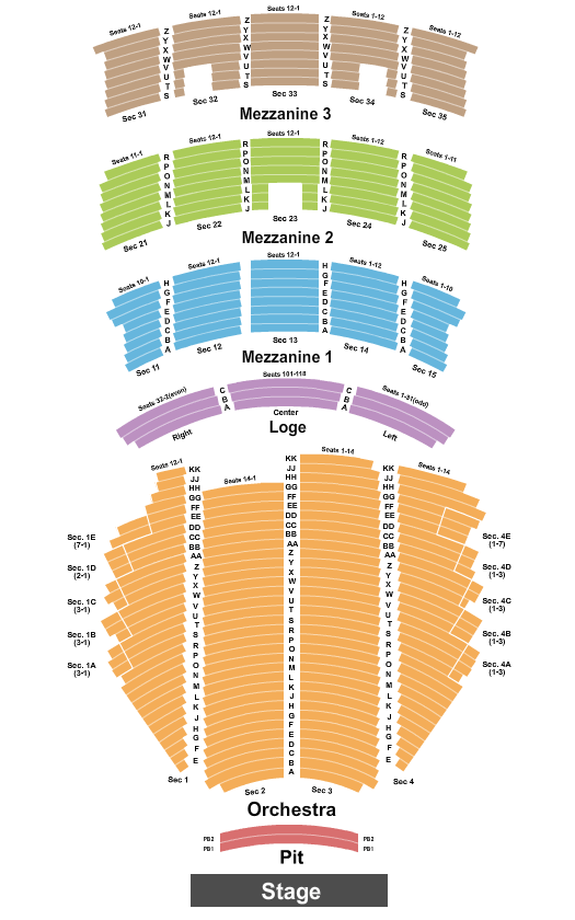 Paramount Theatre Water For Elephants Seating Chart